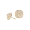 White Diamond Conical Shaped Stud Earrings in Yellow Gold