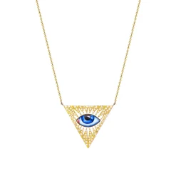 White Diamond Isida Petit Bleu Necklace in Yellow Gold