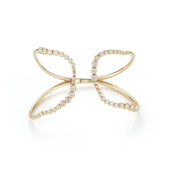 White Diamond Magisterial Cuff in Yellow Gold