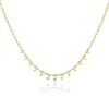 White Diamond Mini Kin Necklace in Yellow Gold