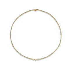 White Diamond Rainsun Heart Necklace in Yellow Gold