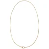 Yellow Gold Elongated Link Chain with Small Pave Diamond Lock
